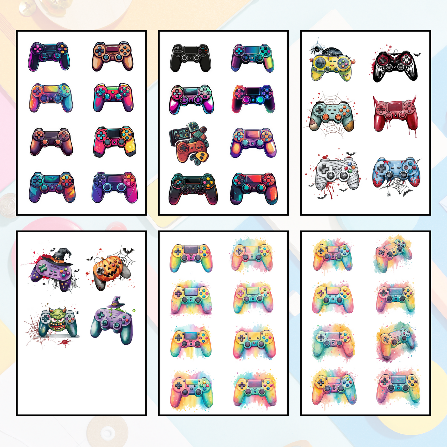 Gaming Clipart Pack Digital Download for Kids and Teens | Printable Controller PNG | Gamer Aesthetics | Playstation Console Bundle