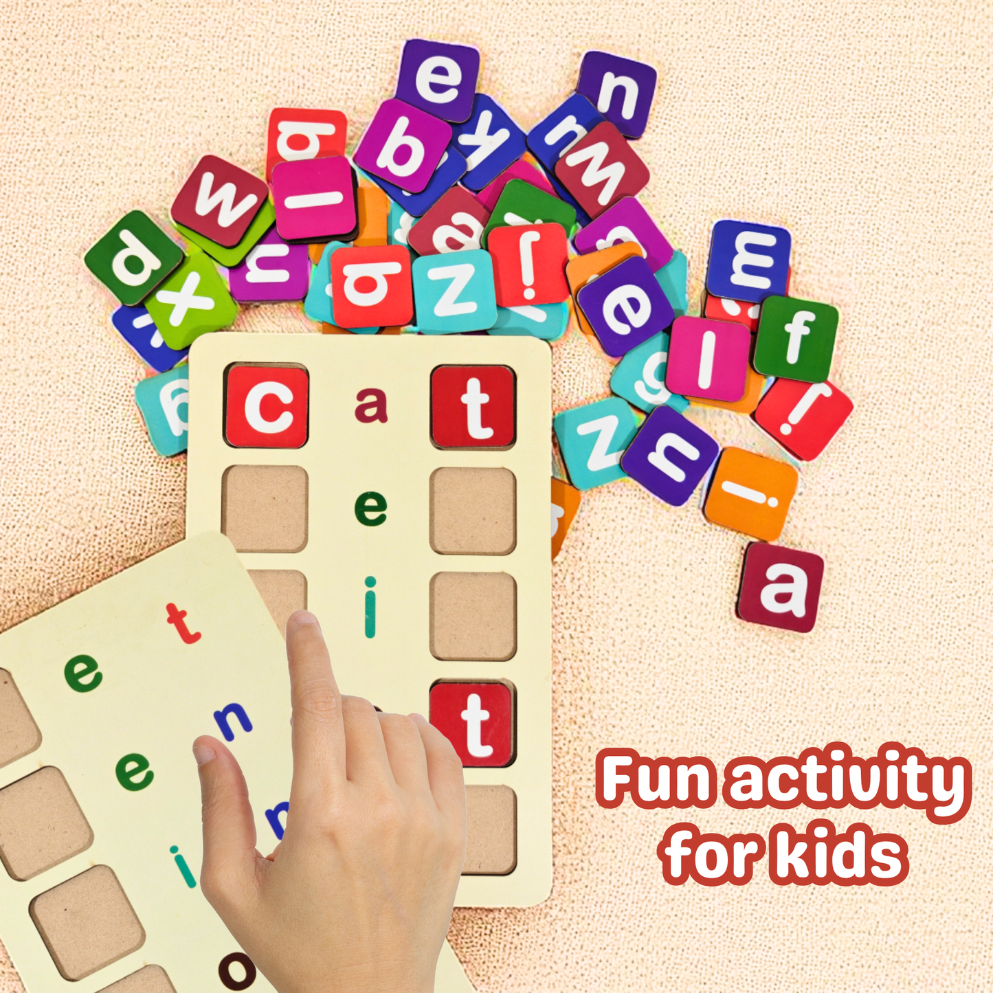 Sakuya Hands-On Phonics Kit for Kids | Games for Kids | Letter and Spelling Game | Durable Letter Tiles | Early Development Game, and Engaging Cognitive Development Activities