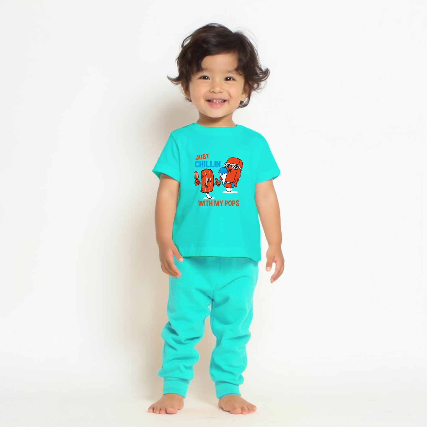 Sakuya Kids Clothing Set Night Suits Round Neck Full Sleeve T-Shirt & Pant Soft, Breathable 100% Cotton Sleepwear for Baby Boys & Girls - Pajamas Set | Unisex Kids Dress Sleepsuits Pack of 1, Blue