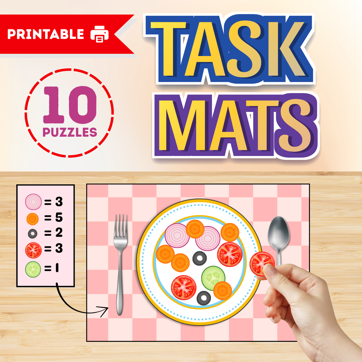 Sakuya Task Mats for Preschool | Montessori Toddler Printable | Play Dough Mats | Quiet Time Activities | Pre-K Learning Worksheets