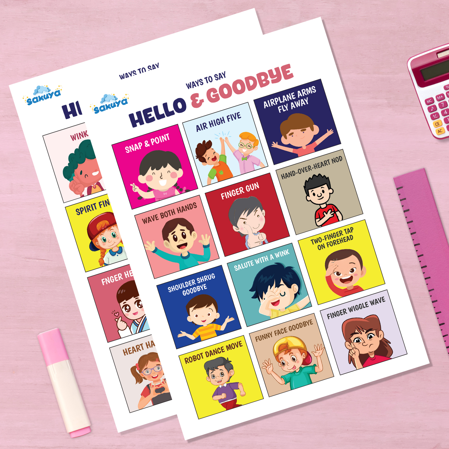 Ways to Say Hello and Goodbye Printable | Greetings for Kids |Fun Communication Cards | Homeschool & Early Learning Social Skills