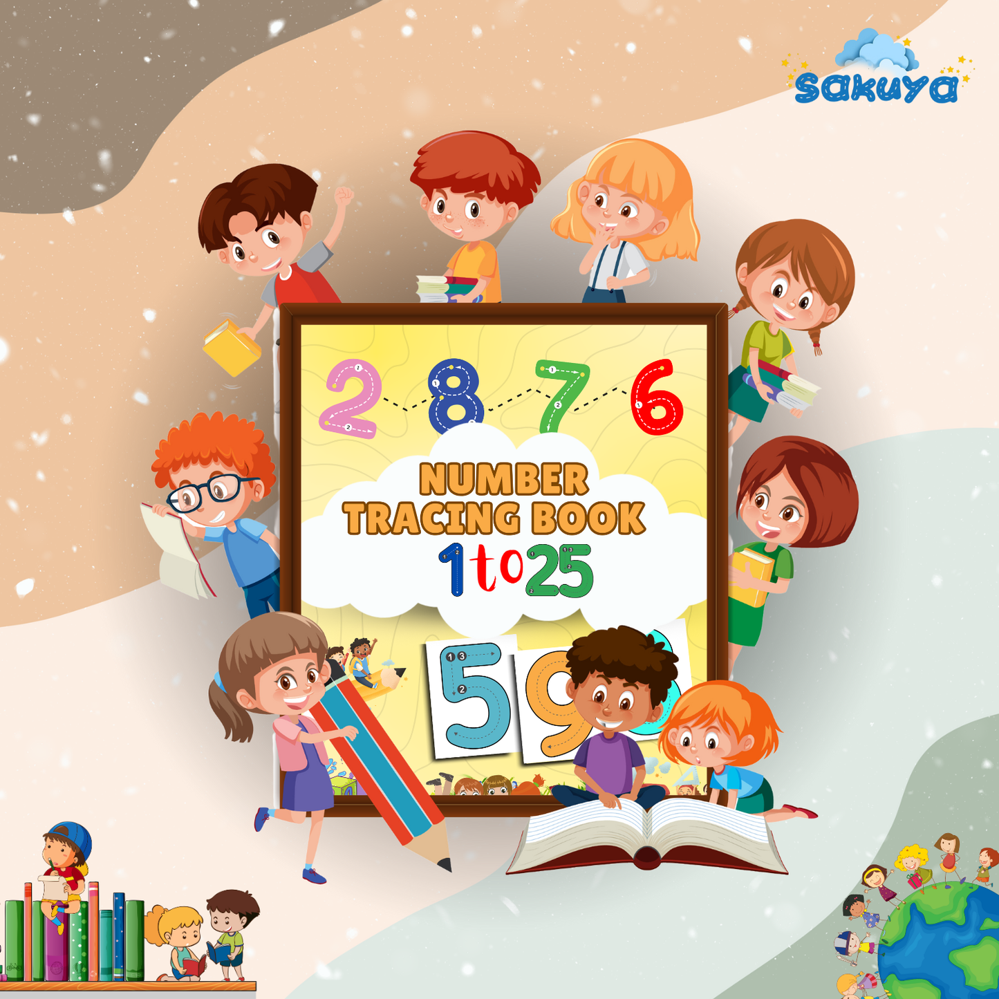 Sakuya Kids Number Trace Book1 to 25 | Printable Toddler Activities| Preschool Learning - Not a physical product - Sakuya