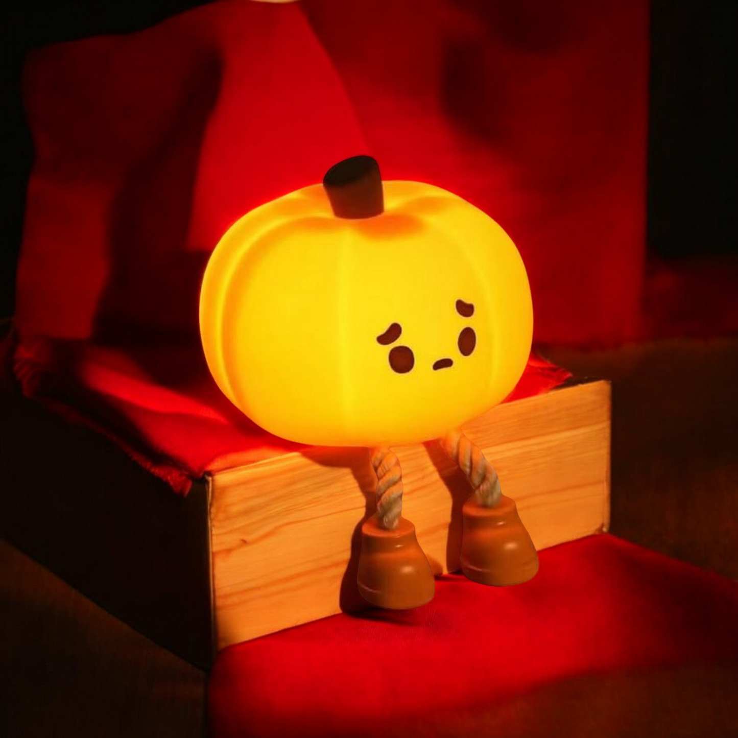Pumpkin Lamp - Cute Pumpkin Silicone Night Lamp for Kids, Rechargeable Night Light for Bedroom, Aesthetic Lamp for Kids Room, Soft Silicone Cute Lamps, Pumpkin Gifts for Girls and Boys