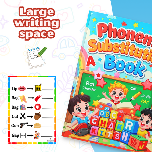 Sakuya Phoneme Substitution Book for Kids | Educational Book for kids | Fun Learning Activities with HD Print and Vibrant Colors to Improve Sound Recognition | Phonics Awareness, and Early Reading Fluency