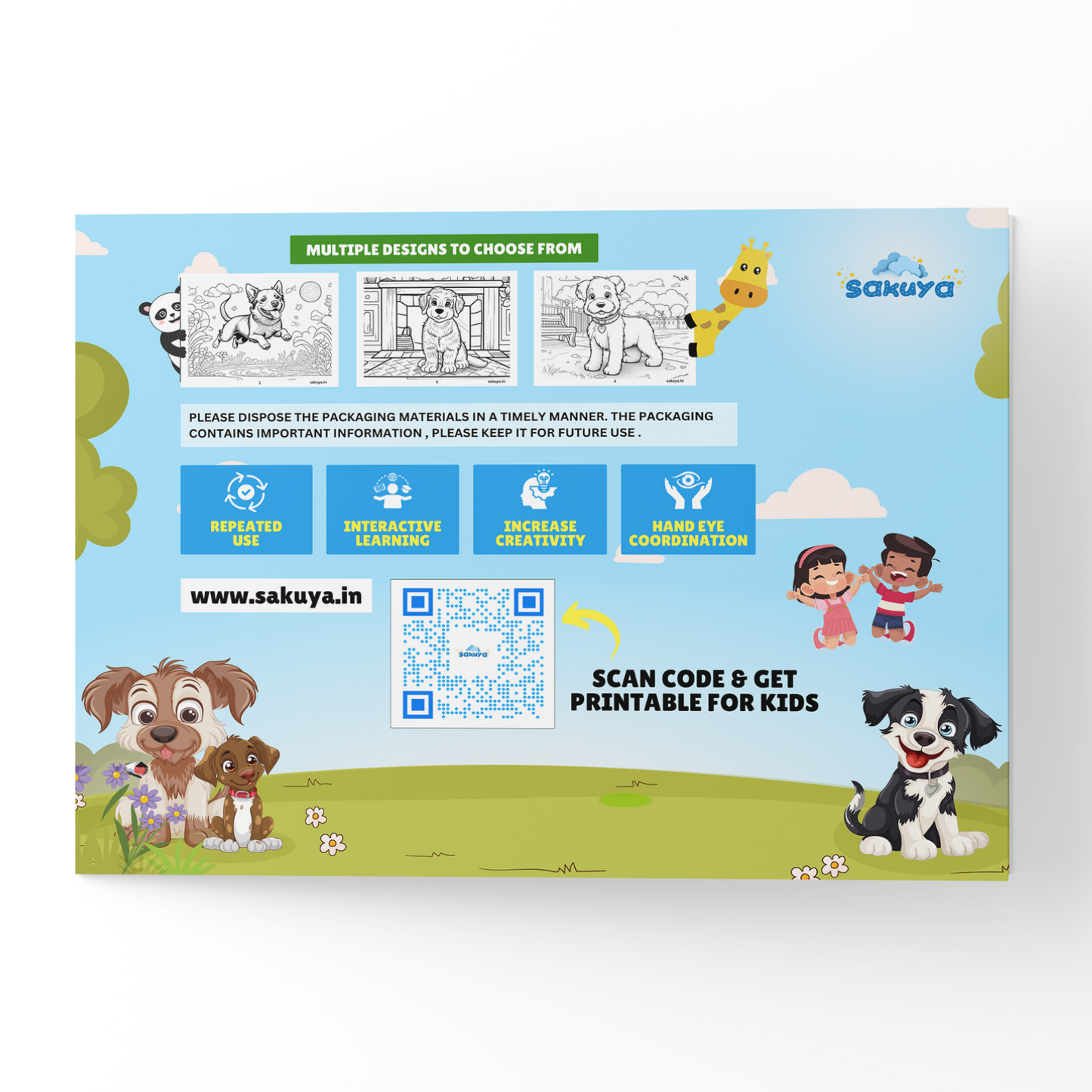 Sakuya Dog Colouring Book for Kids | Art and Activity Book for 5 Year Old | Kids Colouring Books with Dog Drawings | Colour Books for 3 Year Old Children | Kids Drawing Book