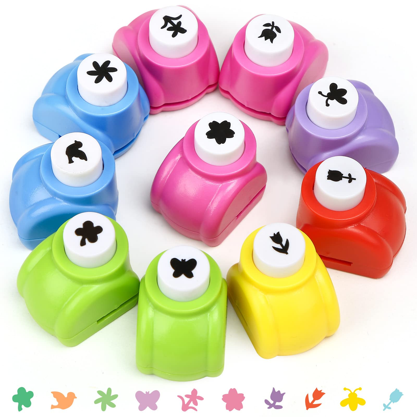 Sakuya Sticker Punching Machine for Art & Craft | Mini Paper Cutter Machine Kit | Cute Stationary Crafting Project Items | Shape Cutter for Craft | Multicolor, Assorted Designs (Pack of 6) - Sakuya