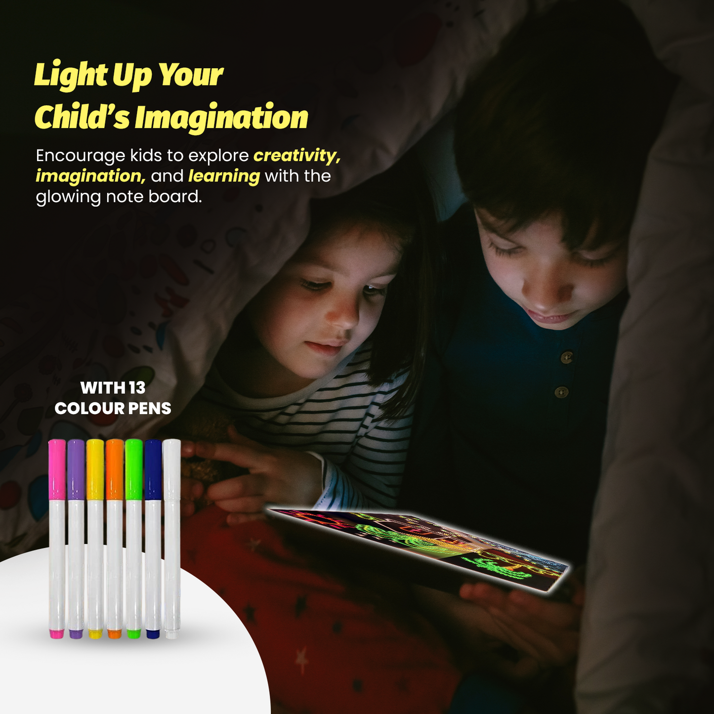 3D Acrylic Writing Board with LED Light, Rewritable Memo Board, Standalone Message Board for Home and Office, Acrylic Board for Creative Notes, LED Writing Board