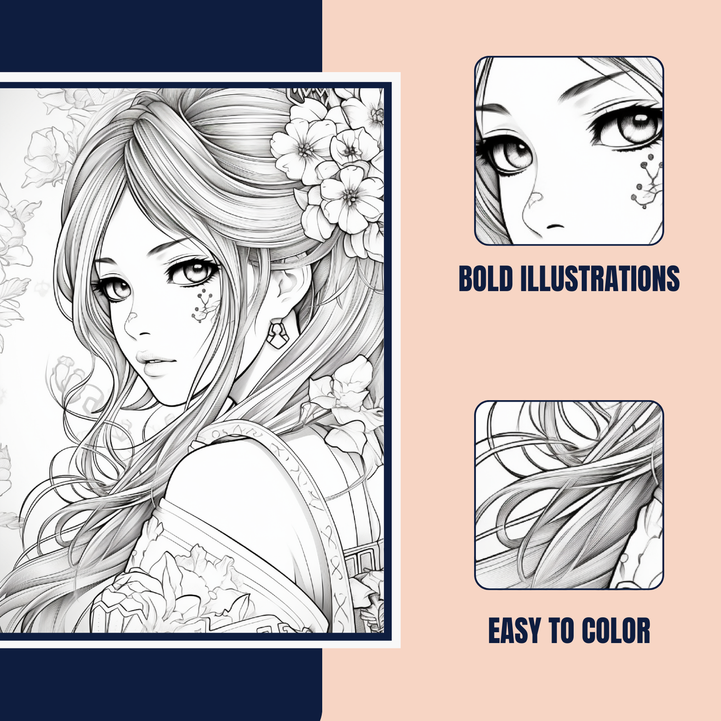 Printable Anime Coloring Book | Manga Coloring Pages for Kids & Adults | Anime Style Coloring | Fun & Relaxing Art Activity