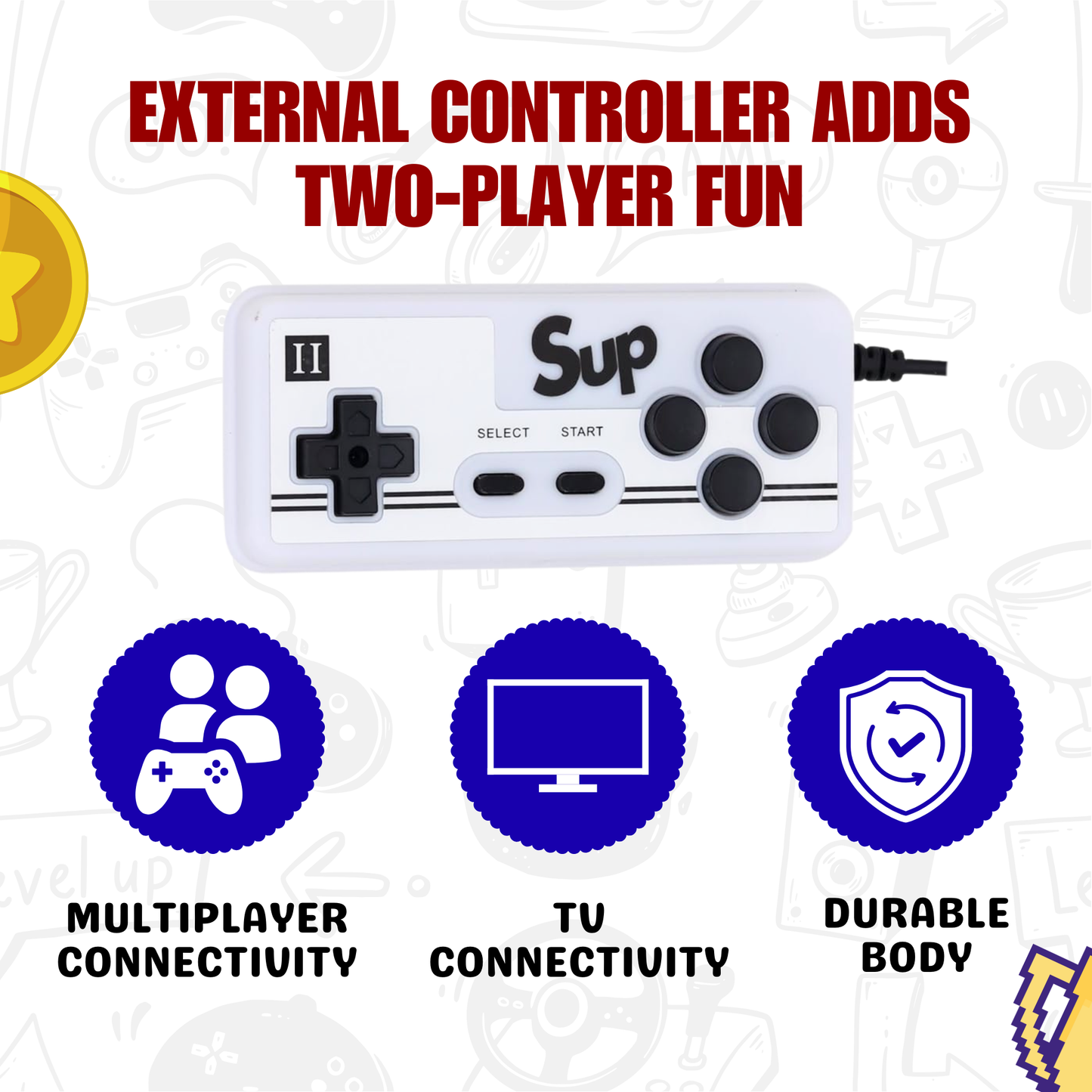 Handheld Video Game Console for Kids | Built-In Retro Games | Indoor Games for Kids Ages 7 to 15 | Good Gift for Boys and Girls | Portable Fun for Travel and Home