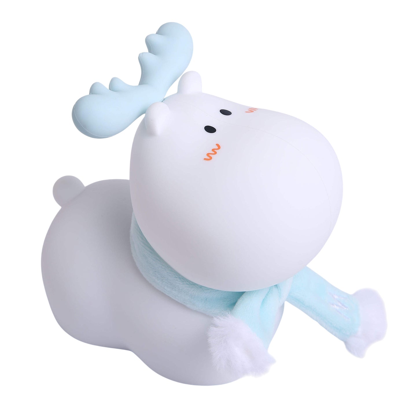 Sakuya Reindeer LED Night Lamp – Cute Silicone Bedside Light for Kids, Nursery & Bedroom Decor, Rechargeable Soft Light with Tap Control, Gift for Christmas & Birthday