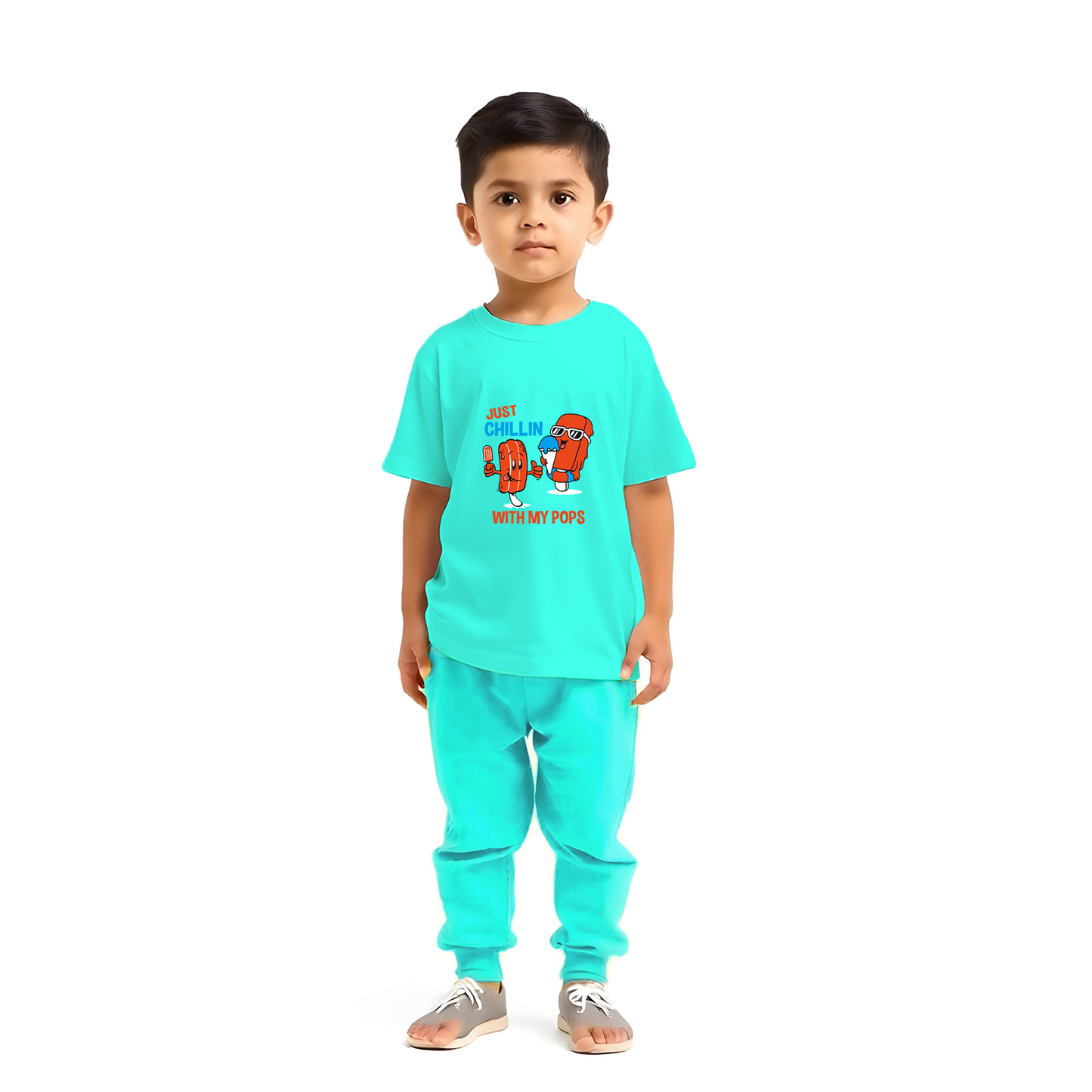 Sakuya Kids Clothing Set Night Suits Round Neck Full Sleeve T-Shirt & Pant Soft, Breathable 100% Cotton Sleepwear for Baby Boys & Girls - Pajamas Set | Unisex Kids Dress Sleepsuits Pack of 1, Blue