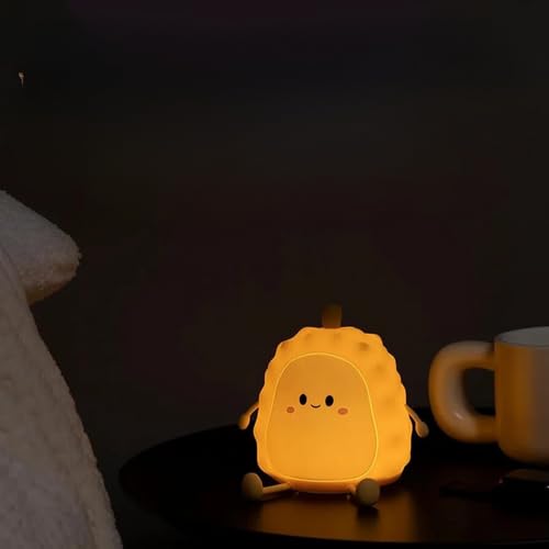Sakuya Durian Silicone LED Night Light – Cute Rechargeable Bedside Lamp for Kids & Adults, Soft Touch Nursery Night Lamp, Bedroom Home Décor Gift