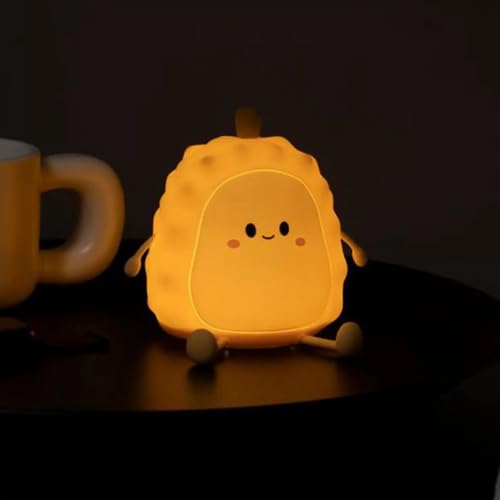 Sakuya Durian Silicone LED Night Light – Cute Rechargeable Bedside Lamp for Kids & Adults, Soft Touch Nursery Night Lamp, Bedroom Home Décor Gift