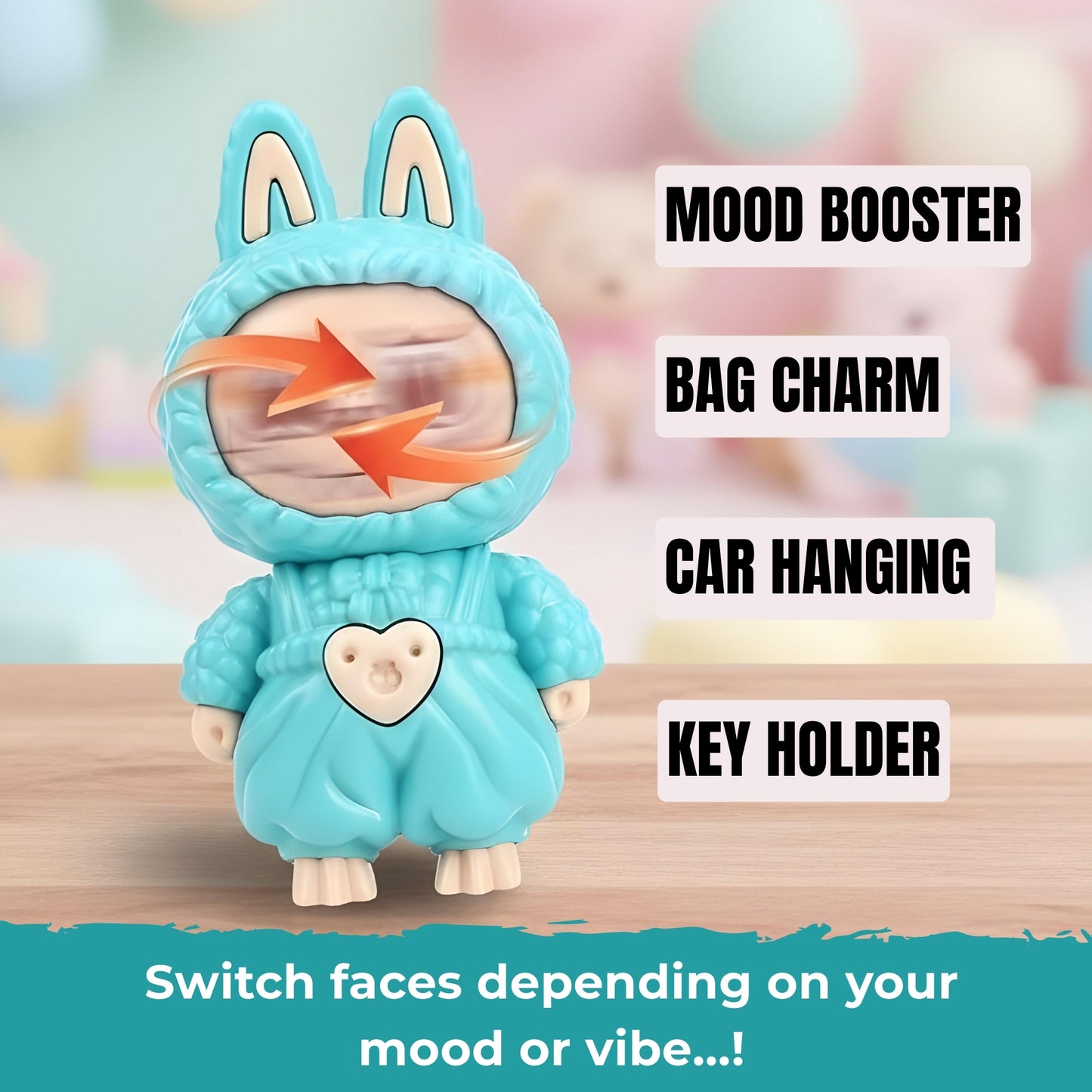 Sakuya Labubu Keychain Cute Cartoon Figure | Mini Collectible Pendant for Bags, Keys & Backpacks | Durable PVC Material | Fun Gift for Anime Lovers & Collectors