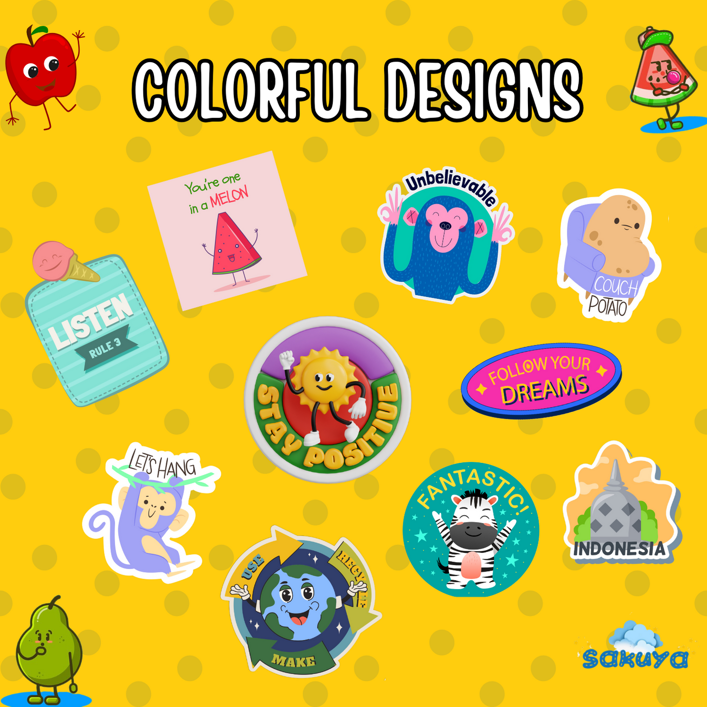 Cool DIY 101 Fridge Magnets- Badges for kids-Pintables pdf file- Not a physical product
