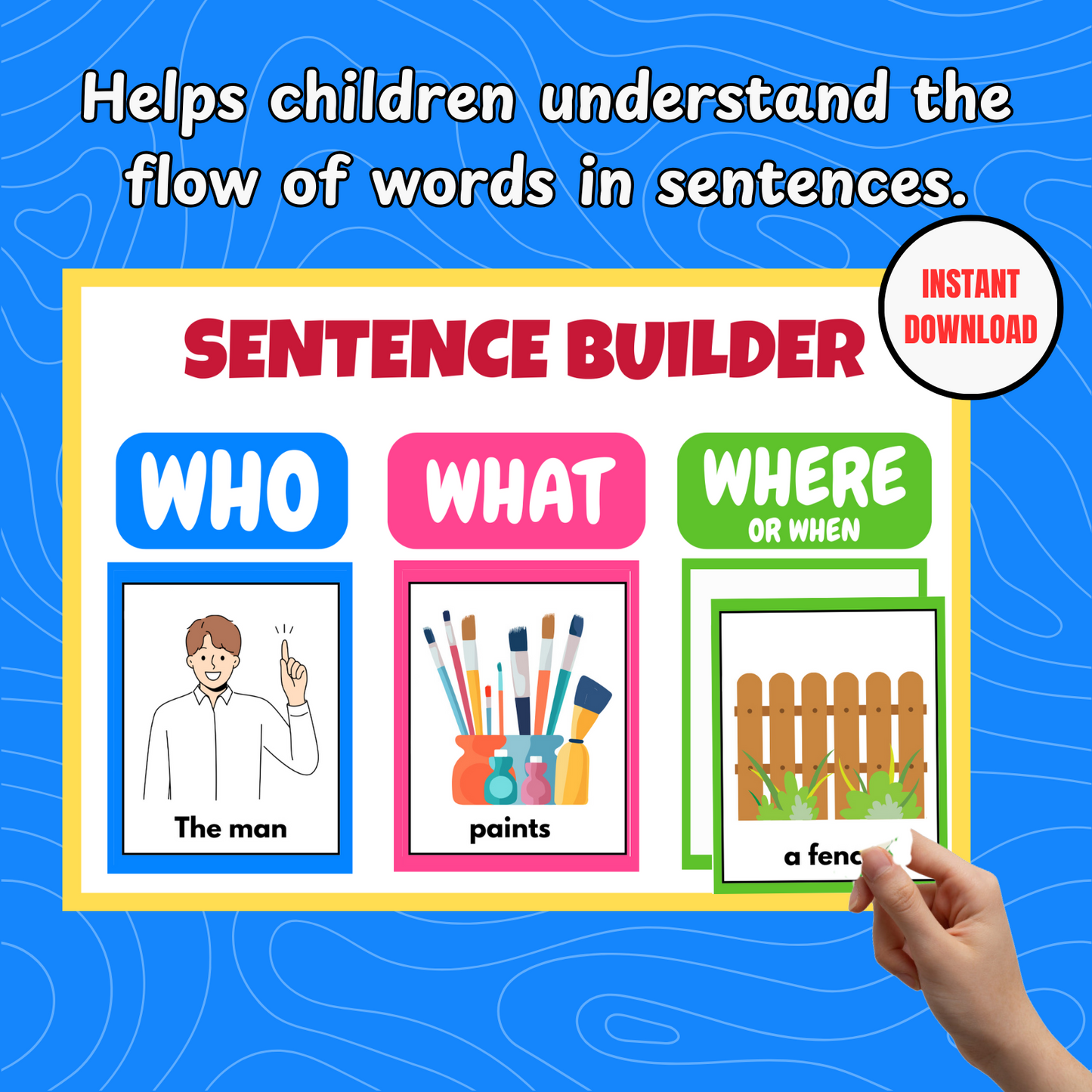 Printable 200-Sentence Builder Worksheets for Kids – Fun Writing Practice, Instant Download for Learning Book- Not a physical product
