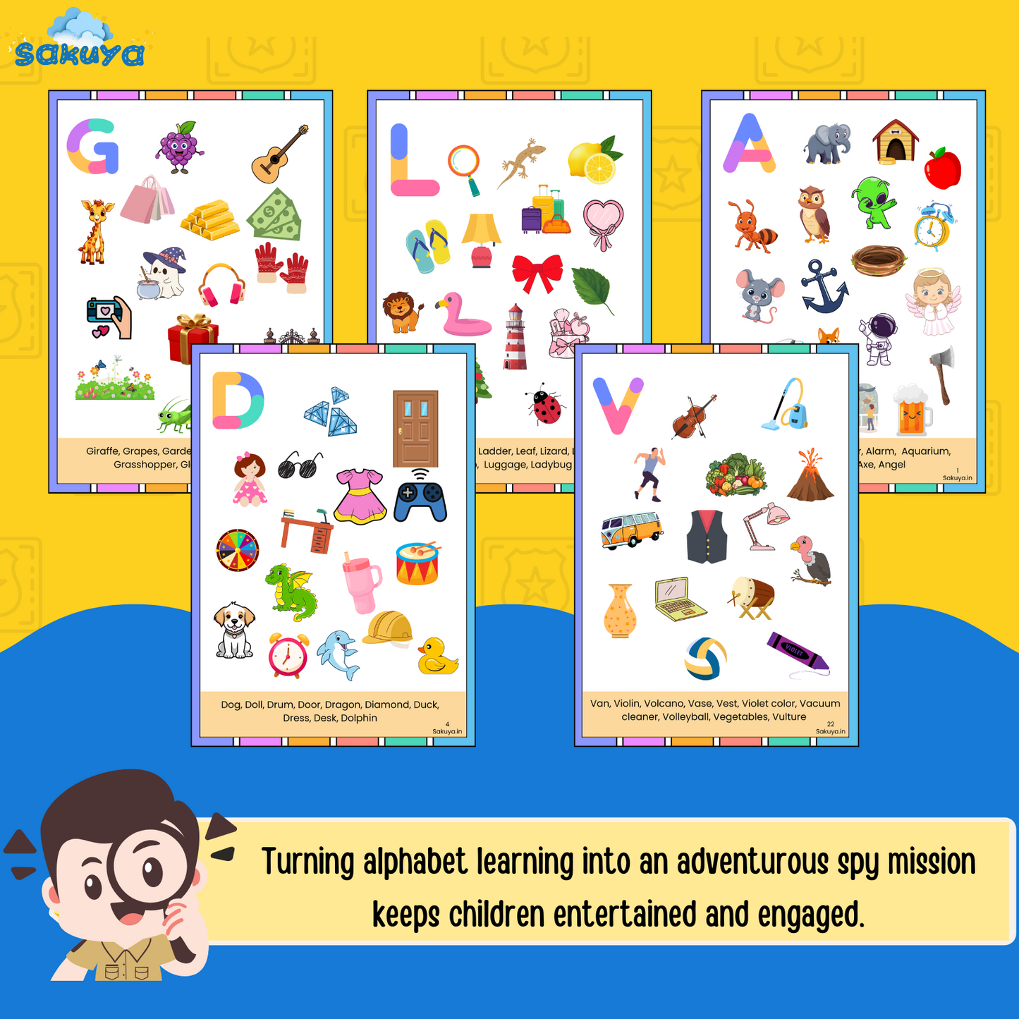Printable Spy Alphabet Worksheet | I Spy ABC Activity | Fun Alphabet Worksheets for Preschool & Kindergarten
