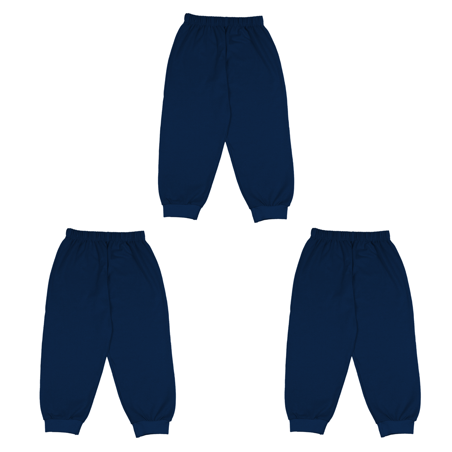 Sakuya Cotton Pants for Kids | Soft Pajama Bottoms with Elastic Waistband for Play, Sleep & Comfort (Pack of 3)