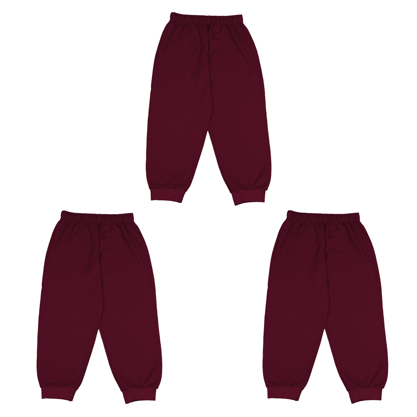 Sakuya Cotton Pants for Kids | Soft Pajama Bottoms with Elastic Waistband for Play, Sleep & Comfort (Pack of 3)