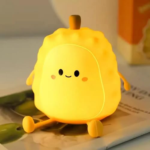 Sakuya Durian Silicone LED Night Light – Cute Rechargeable Bedside Lamp for Kids & Adults, Soft Touch Nursery Night Lamp, Bedroom Home Décor Gift