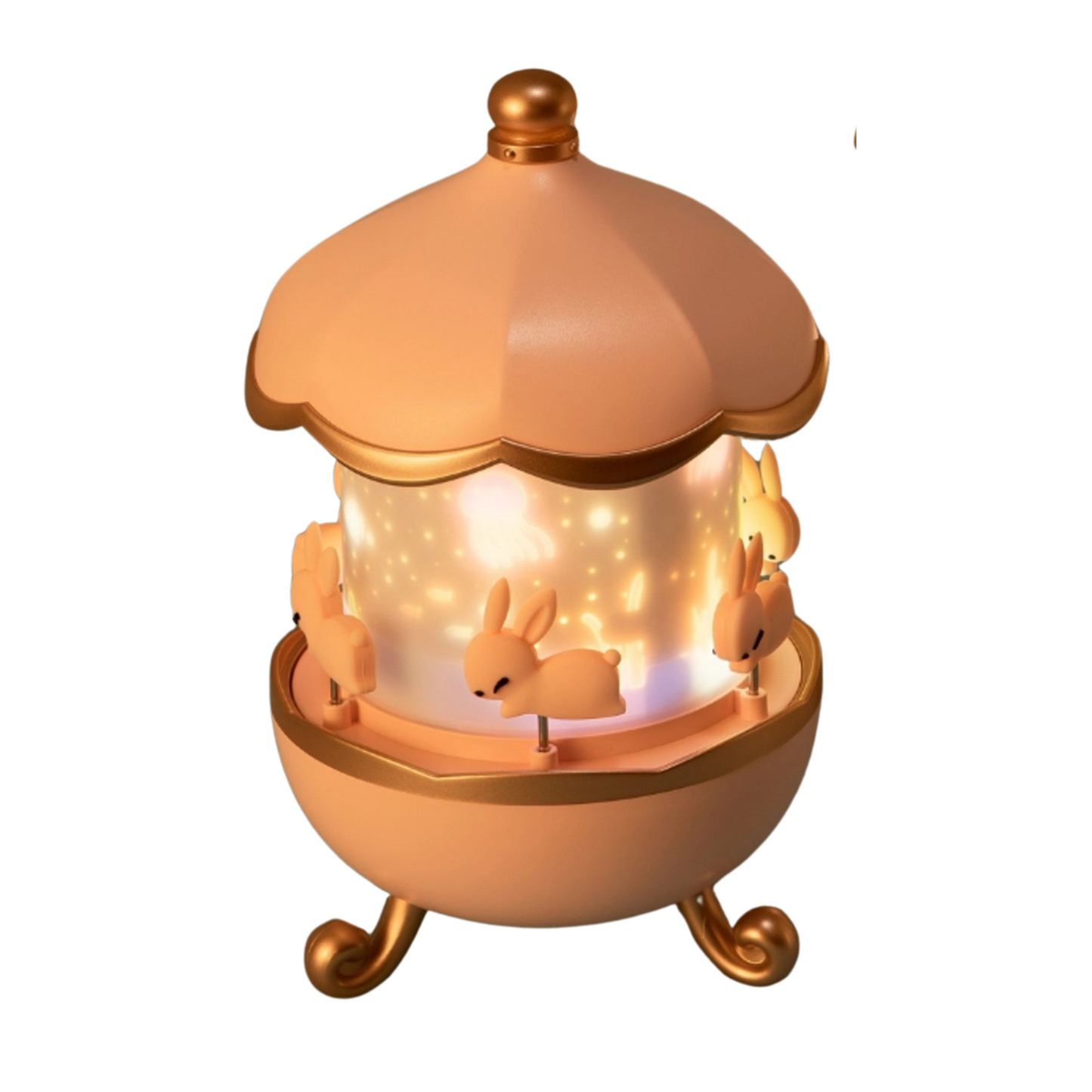 Rotating Projector Lamp with Music, 6 & 12 Theme Projections, 5 Soothing Sleep Melodies, Color-Changing Lights, Portable & Rechargeable Night Light for Kids & Adults