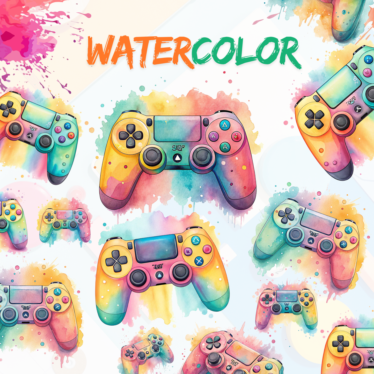 Gaming Clipart Pack Digital Download for Kids and Teens | Printable Controller PNG | Gamer Aesthetics | Playstation Console Bundle