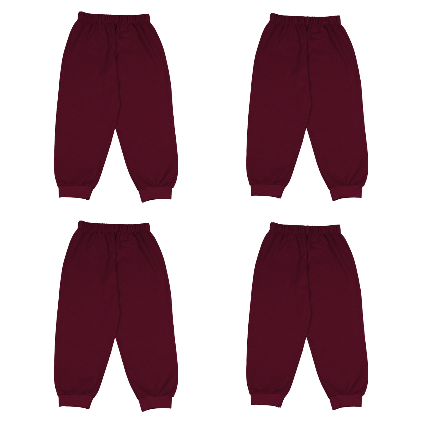 Sakuya Cotton Pants for Kids | Soft Pajama Bottoms with Elastic Waistband for Play, Sleep & Comfort (Pack of 4)