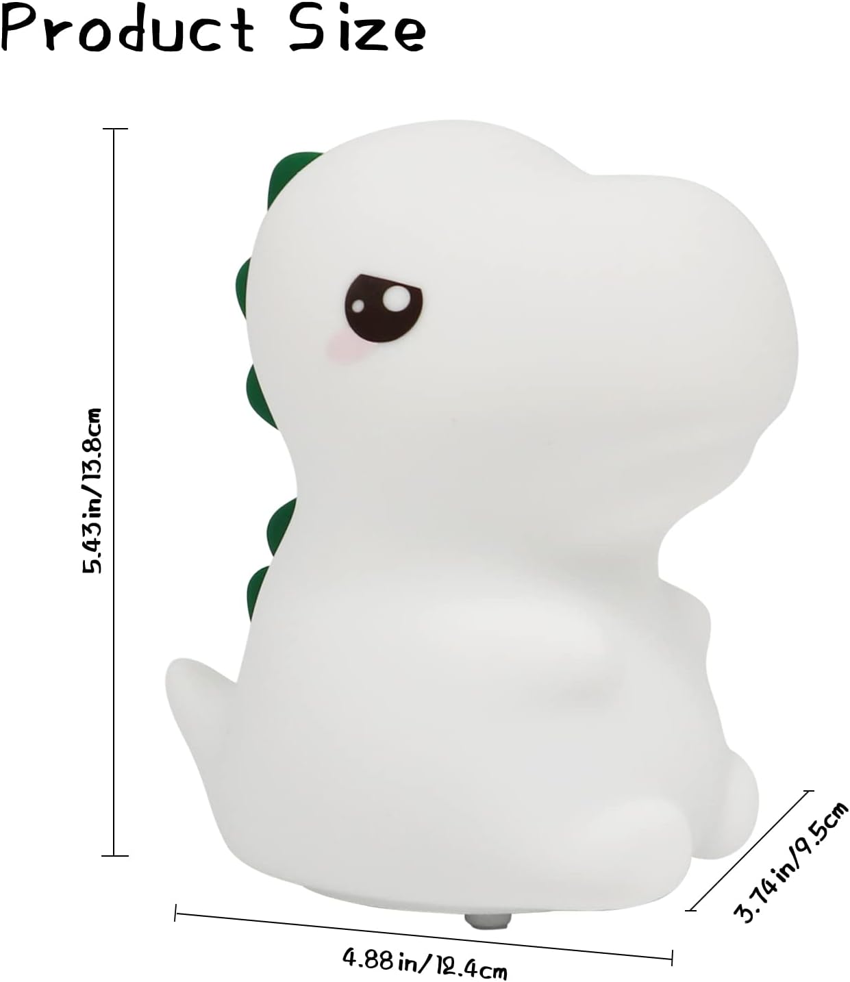 Sakuya Cute Mini Dinosaur Night Lamp for Kids Bedroom | Touch & Tap Control Color Changing Silicone LED Lamp with Rechargeable Battery | Soft Warm Light