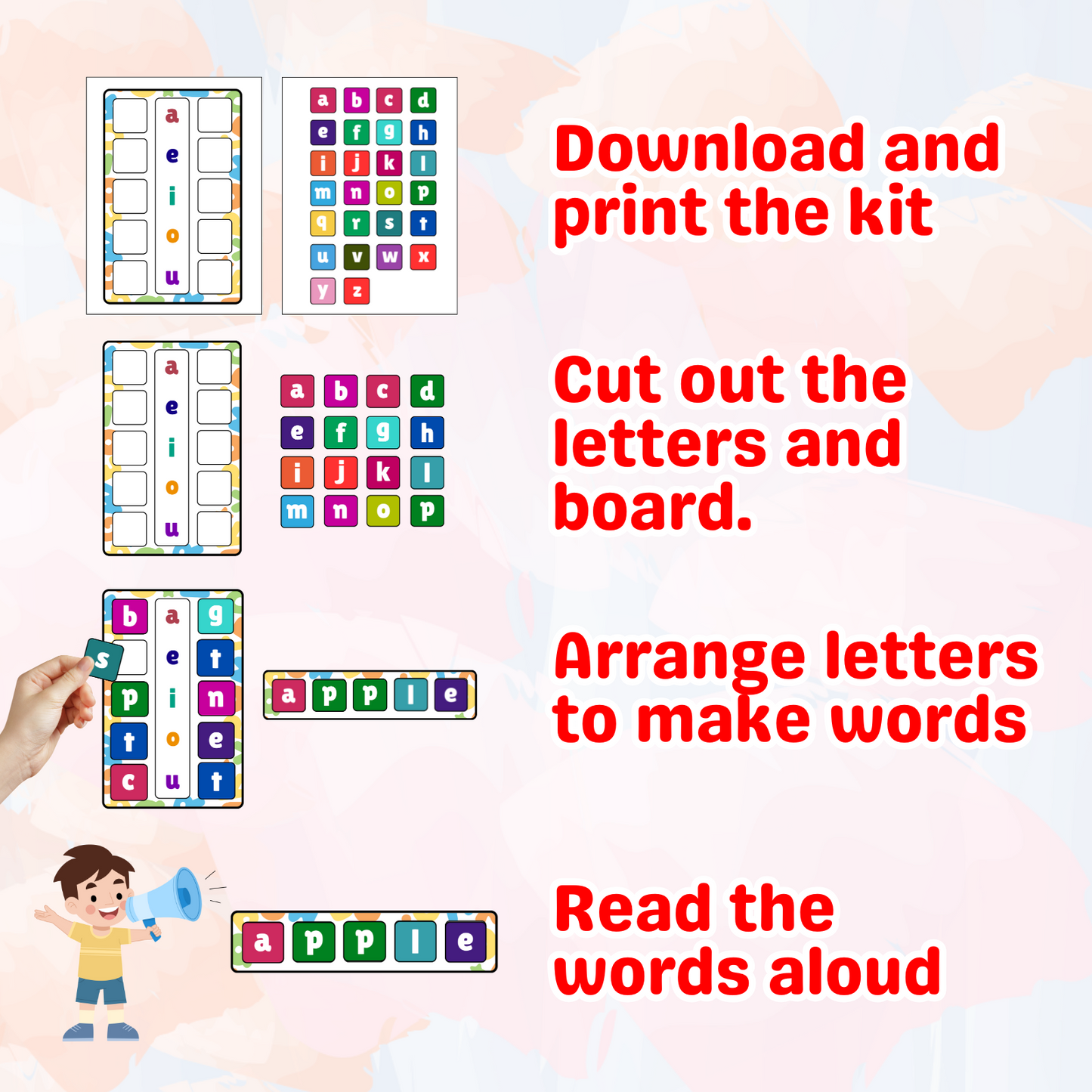 Sakuya Phonics Kit | ABC Quiet Book | Alphabet Worksheets | Beginning Sounds | Preschool Printables | Montessori Material | Homeschool Resource