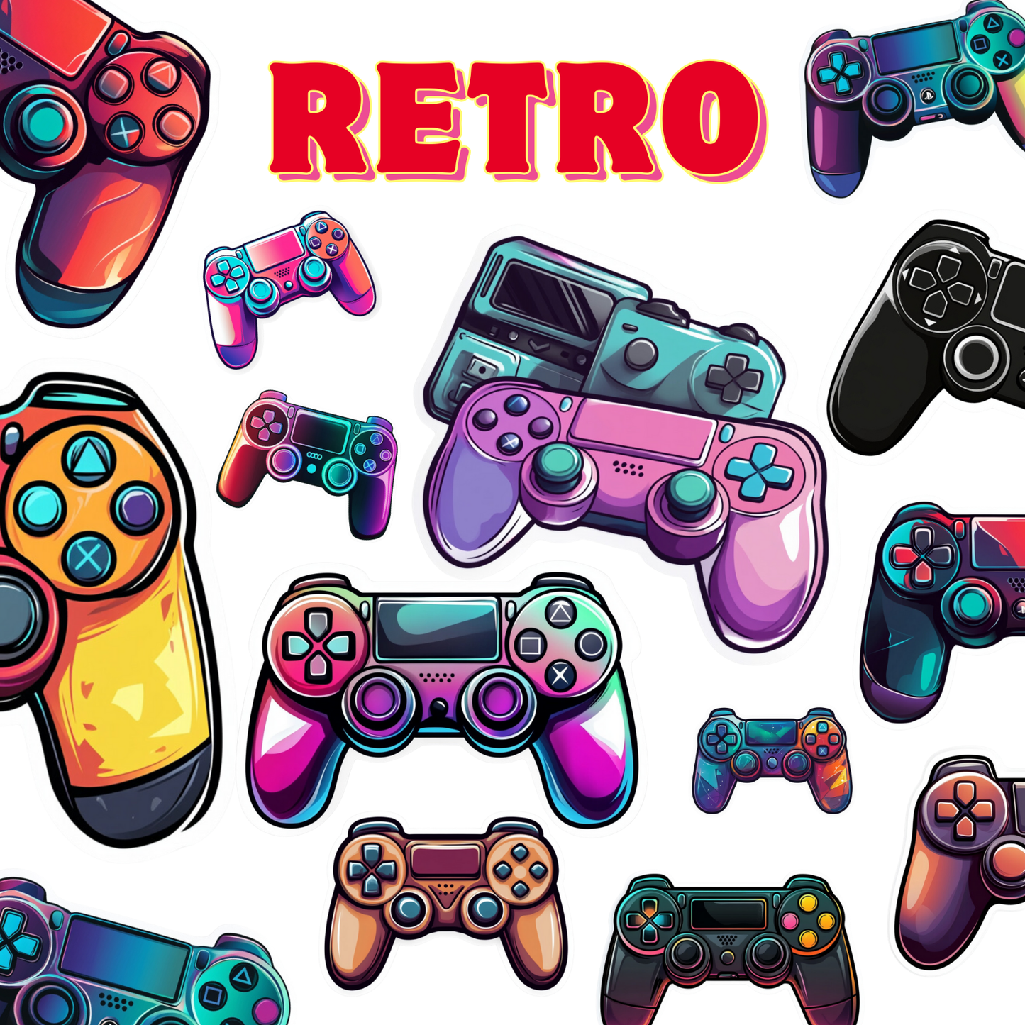 Gaming Clipart Pack Digital Download for Kids and Teens | Printable Controller PNG | Gamer Aesthetics | Playstation Console Bundle