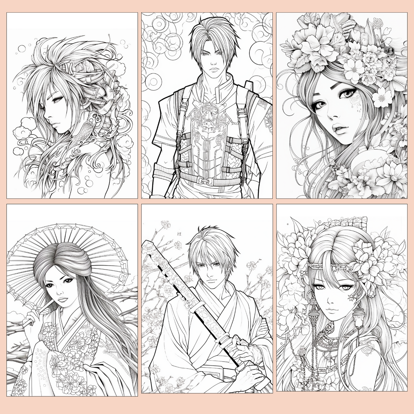 Printable Anime Coloring Book | Manga Coloring Pages for Kids & Adults | Anime Style Coloring | Fun & Relaxing Art Activity