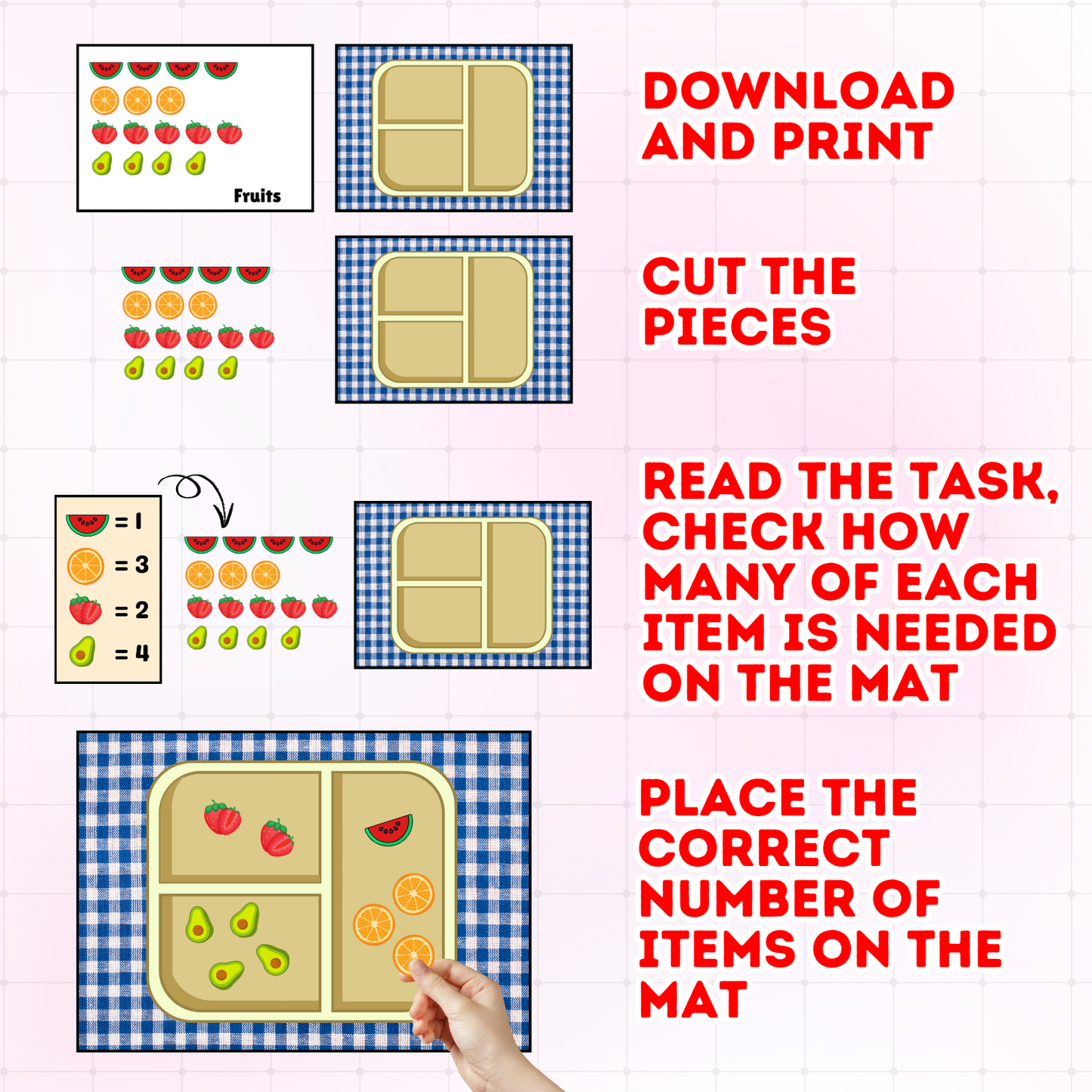Sakuya Task Mats for Preschool | Montessori Toddler Printable | Play Dough Mats | Quiet Time Activities | Pre-K Learning Worksheets