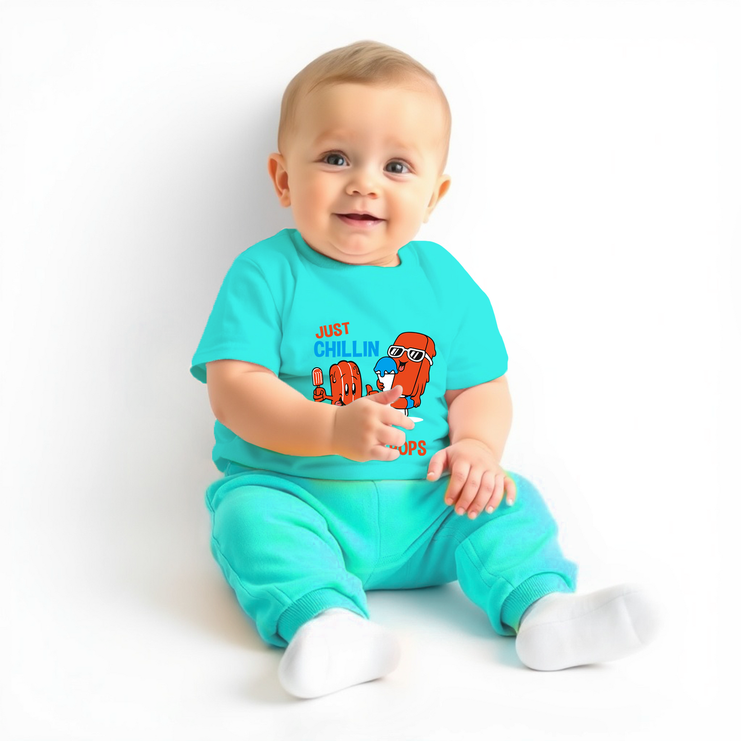 Sakuya Kids Clothing Set Night Suits Round Neck Full Sleeve T-Shirt & Pant Soft, Breathable 100% Cotton Sleepwear for Baby Boys & Girls - Pajamas Set | Unisex Kids Dress Sleepsuits Pack of 1, Blue