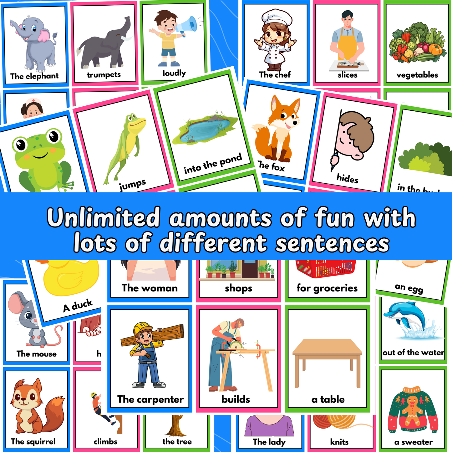 Printable 200-Sentence Builder Worksheets for Kids – Fun Writing Practice, Instant Download for Learning Book- Not a physical product