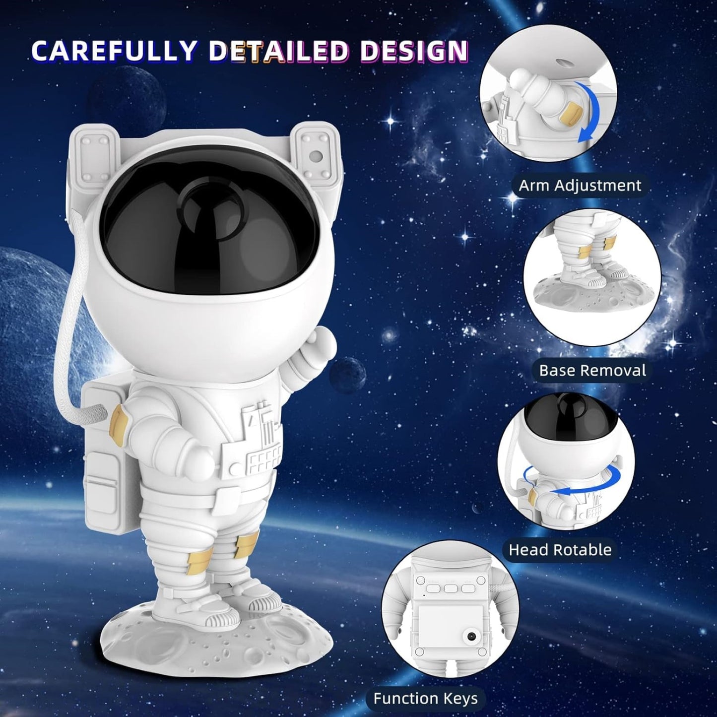 Astronaut Projector Night Lamp with Remote Control - Starry Sky Projector Night Light for Bedroom, Lights for Room, Bedroom, Living Room, Space Nebula Night Light for Aesthetic Room Decor