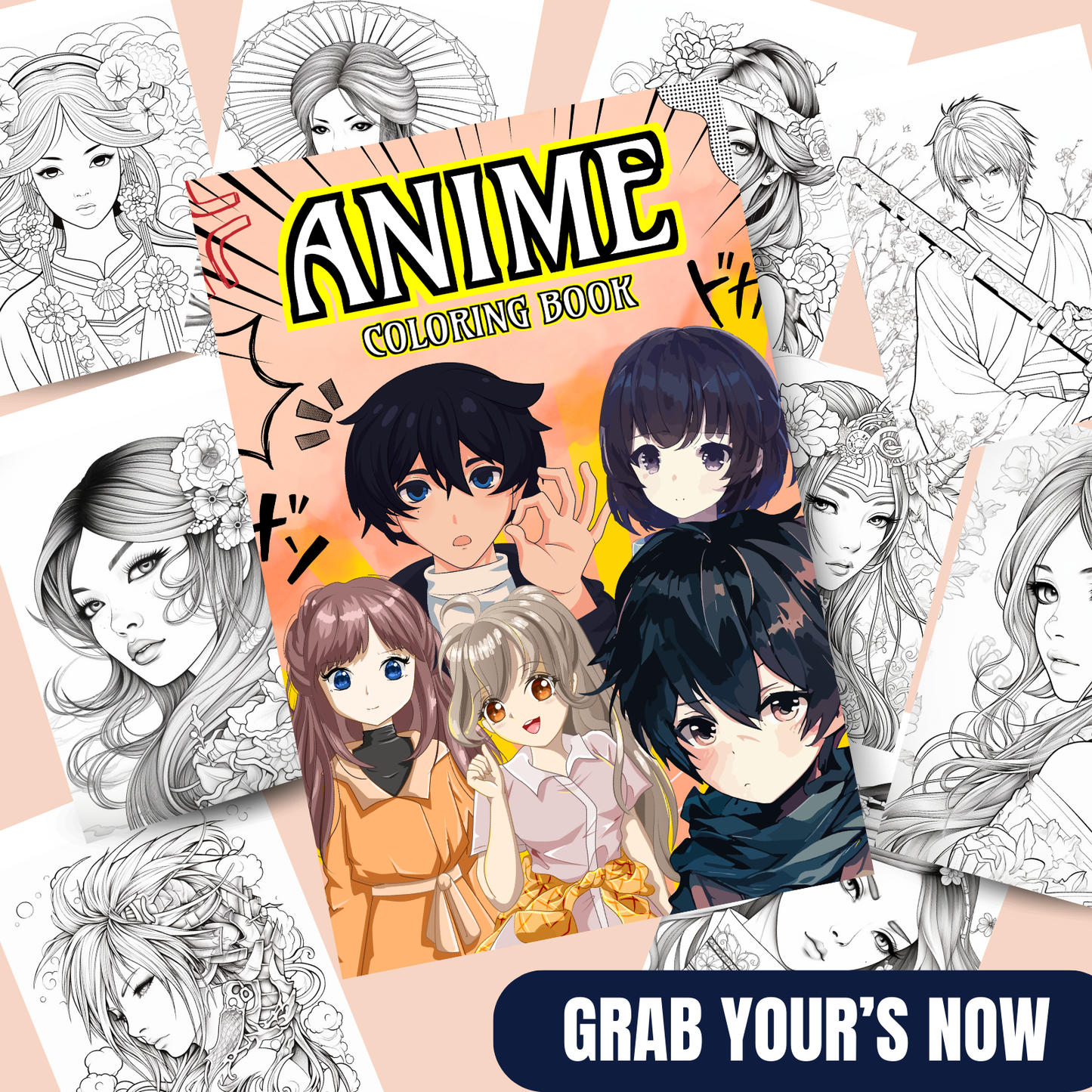 Printable Anime Coloring Book | Manga Coloring Pages for Kids & Adults | Anime Style Coloring | Fun & Relaxing Art Activity