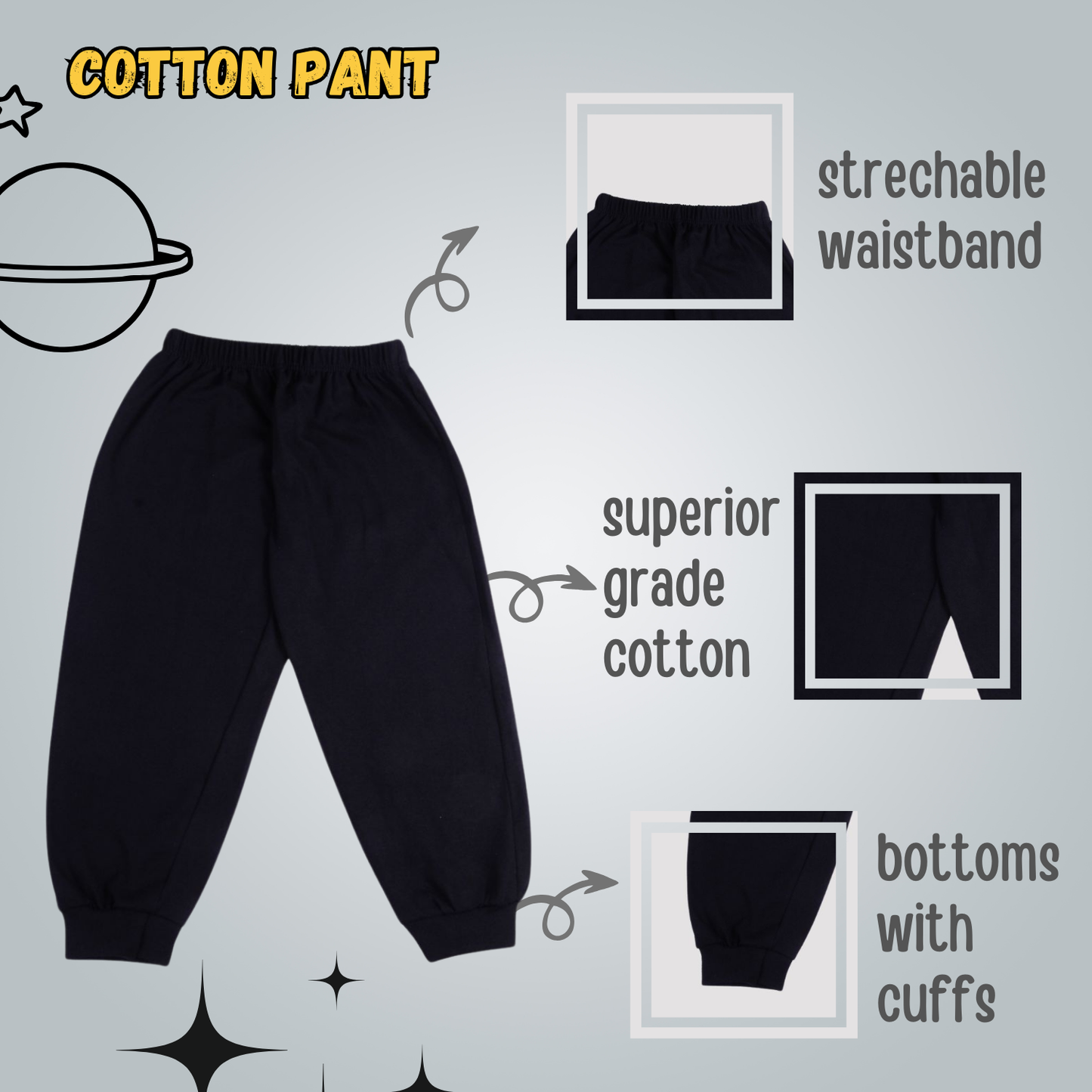 Sakuya Cute Penguin Print Breathable Cotton Half Sleeve Tshirt & Pant Clothing Set for Nightwear coord Set for Unisex Kids Boys Girls-Black - Sakuya