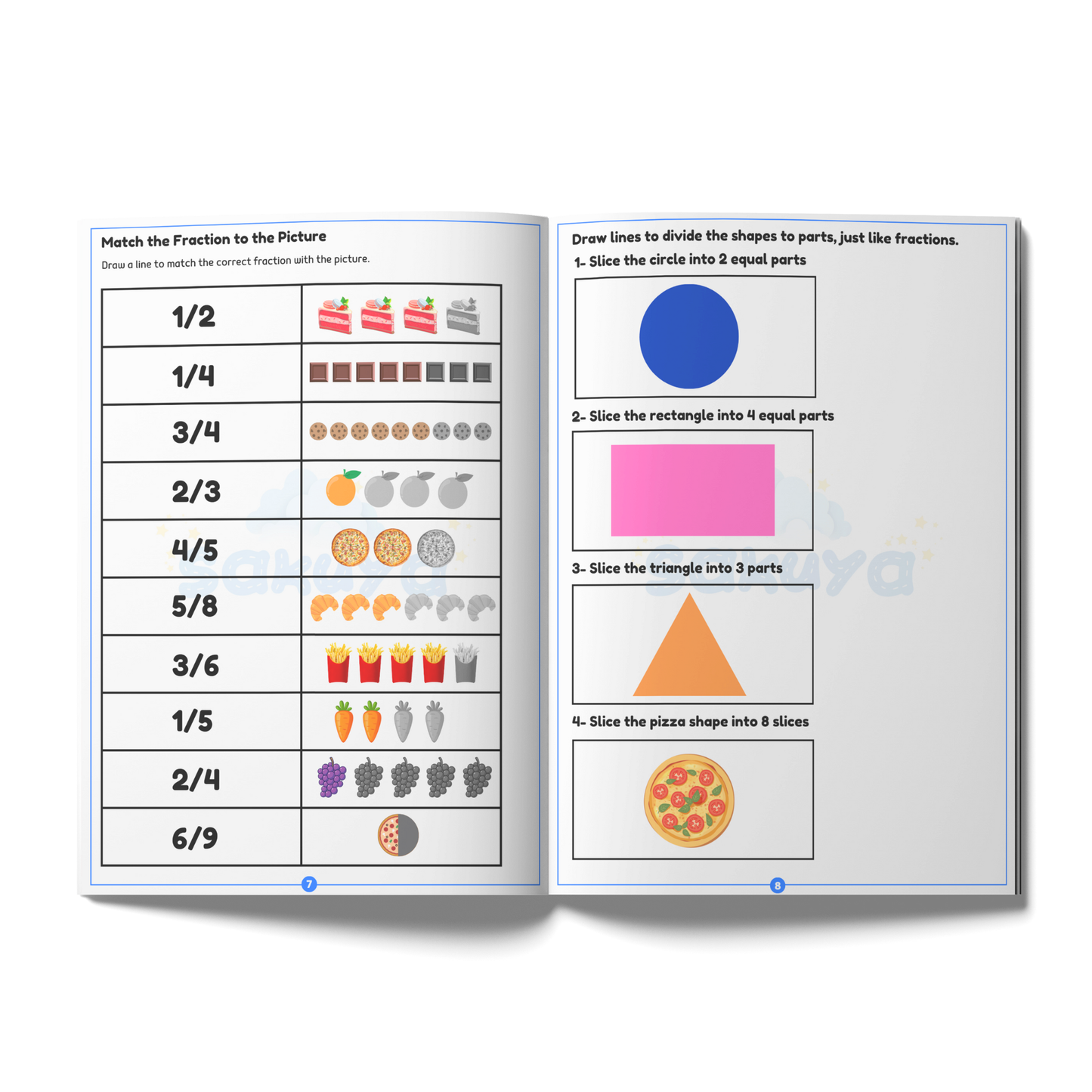 Sakuya Fraction Puzzle Book for Kids Ages 7-10 | Fun Math Activity Workbook with Fraction Games, Mazes & Brain Teasers | Learn Fractions the Easy Way | Homeschool & Classroom Learning