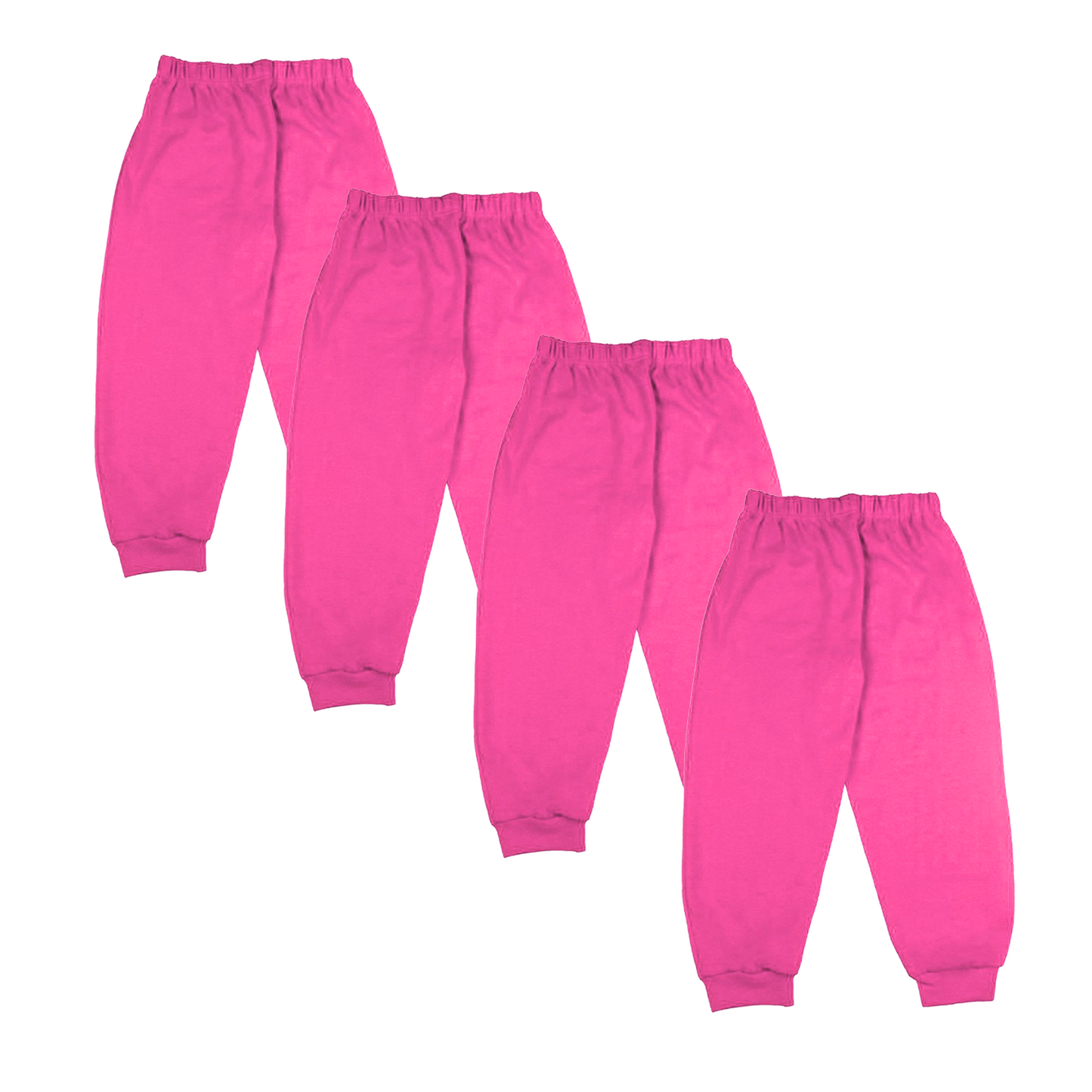 Sakuya Kids Track Pants for Boys & Girls - 100% Cotton Regular Fit Daily Use Lower Pants | Comfortable & Easy to Wear Trendy Nightwear | Stretchable Pants - Pack of 4, Sleepwear Pink