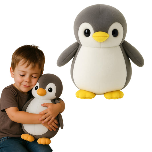 Sakuya Penguin Soft Toy Plush | Cute Stuffed Animal for Kids & Adults | Cuddly Birthday Gift, Nursery & Room Decor | Huggable Penguin Plushie for Boys & Girls Grey