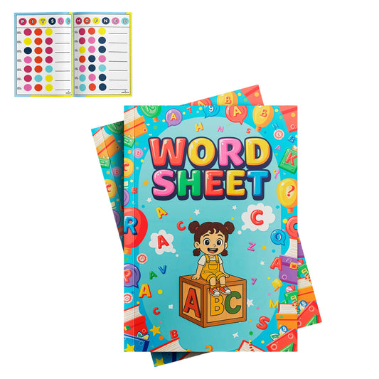 Word Sheet for Kids | Fun and Engaging Activity Book with Color-Coded Letter Prompts to Support Cognitive Development | Letter Recognition, Spelling Skills, and Early Development Book