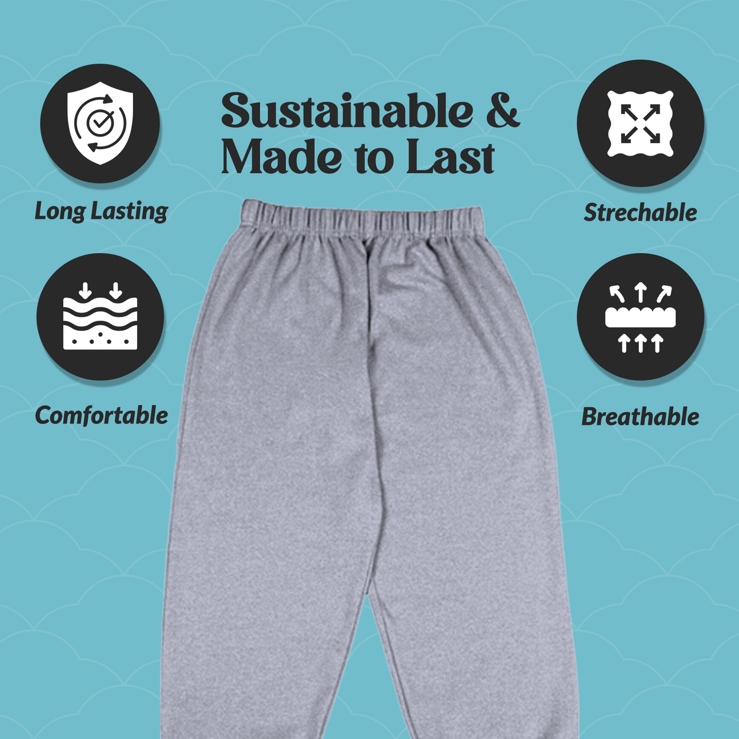 Sakuya Cotton Pants for Kids | Soft Pajama Bottoms with Elastic Waistband for Play, Sleep & Comfort (Pack of 3)