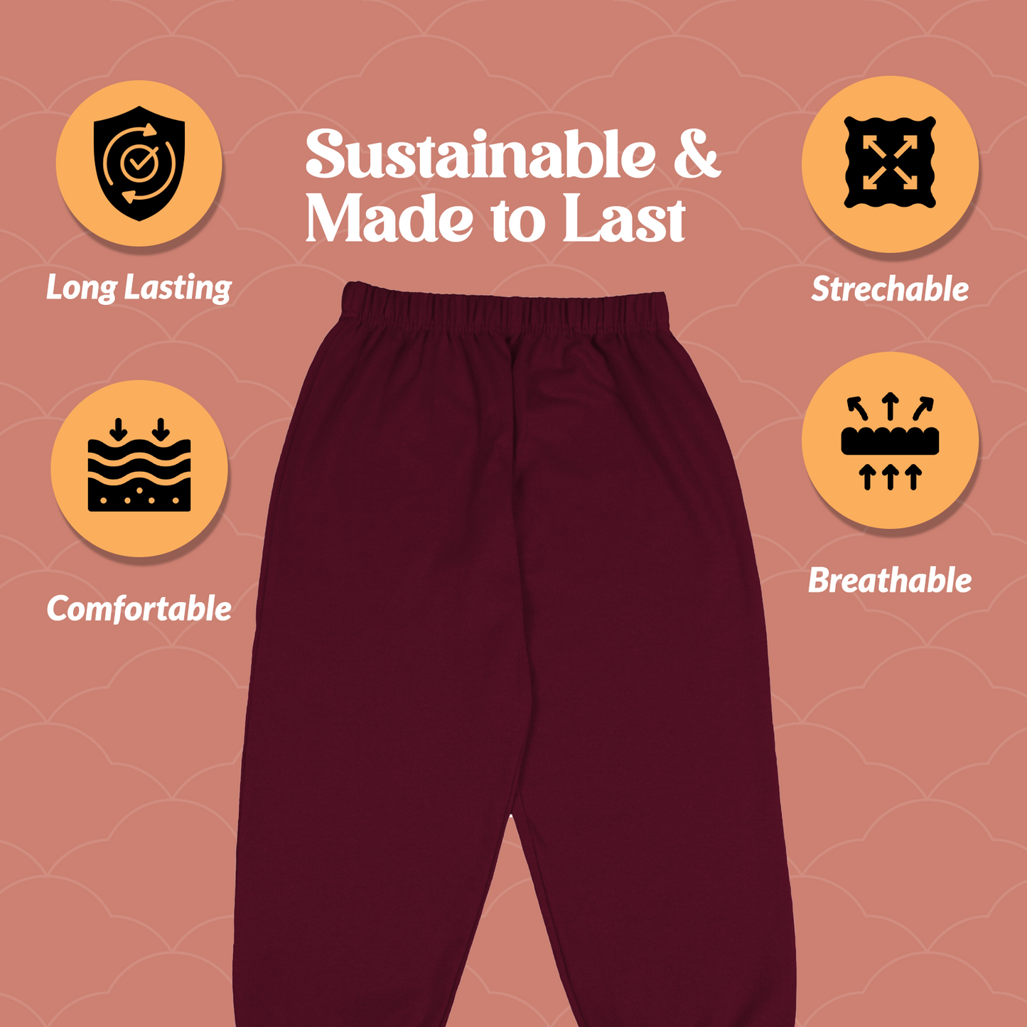 Sakuya Cotton Pants for Kids | Soft Pajama Bottoms with Elastic Waistband for Play, Sleep & Comfort (Pack of 4)