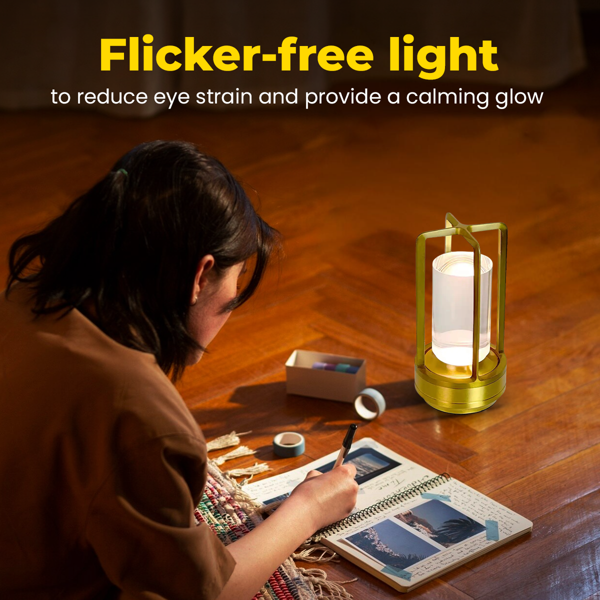 Premium Golden Touch Lamp with Crystal Glass Design, Three-Color Dimming, Rechargeable Portability, Durable Build, and Universal USB Charging Compatibility