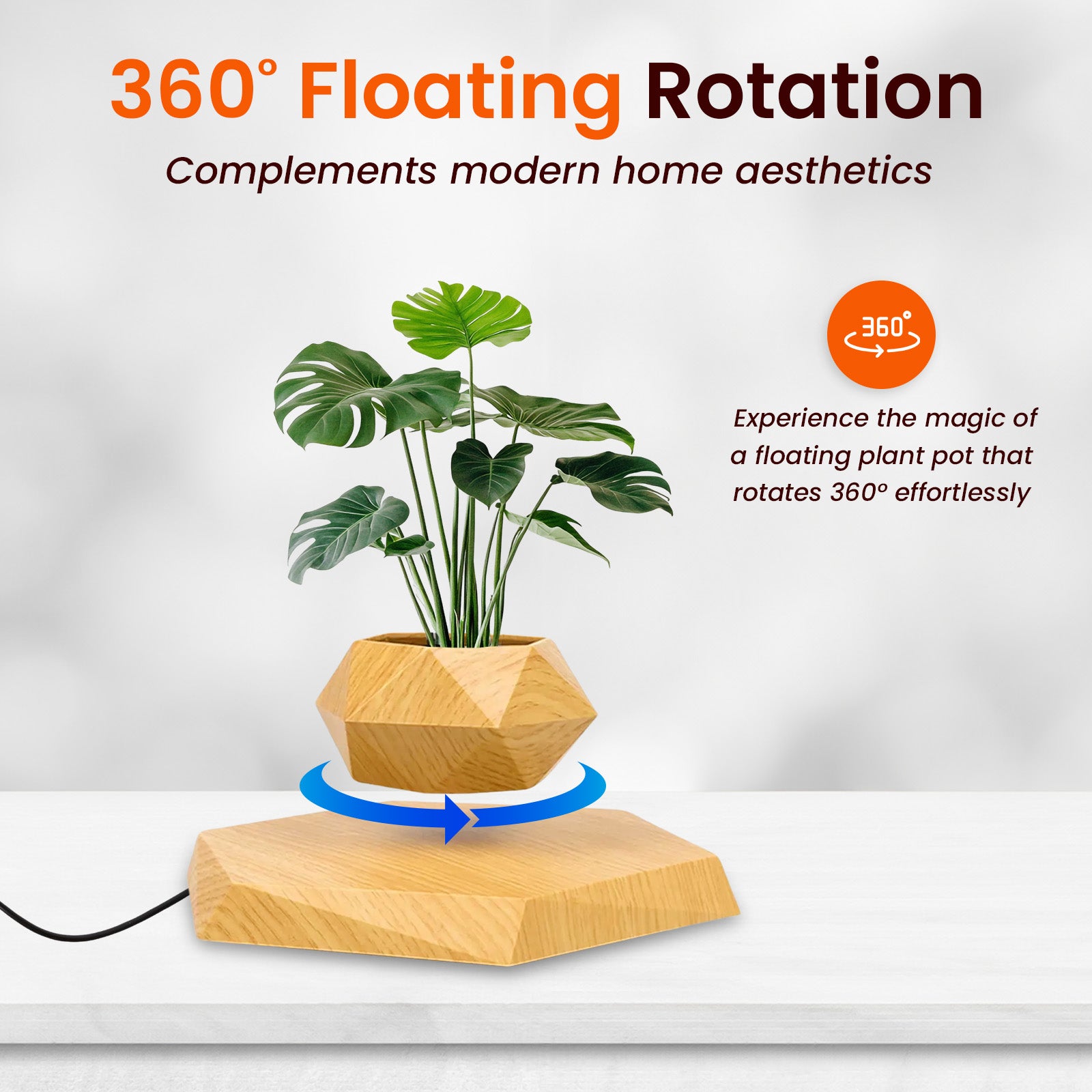 levi plant pot Sakuya Magnetic Levitating Plant Pot with Power Cord