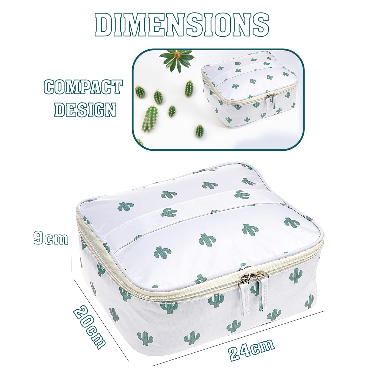 Sakuya Makeup Pouch - Travel Bag Organizer | Toiletry Bag for Men & Women | Portable Makeup Kit Storage Box with Dividers for Brush Set, Toiletries, Cosmetics, Skincare Items -White - Sakuya