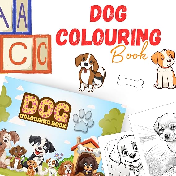 Sakuya Dog Colouring Book for Kids | Art and Activity Book for 5 Year Old | Kids Colouring Books with Dog Drawings | Colour Books for 3 Year Old Children | Kids Drawing Book