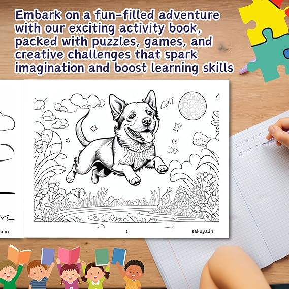Sakuya Dog Colouring Book for Kids | Art and Activity Book for 5 Year Old | Kids Colouring Books with Dog Drawings | Colour Books for 3 Year Old Children | Kids Drawing Book
