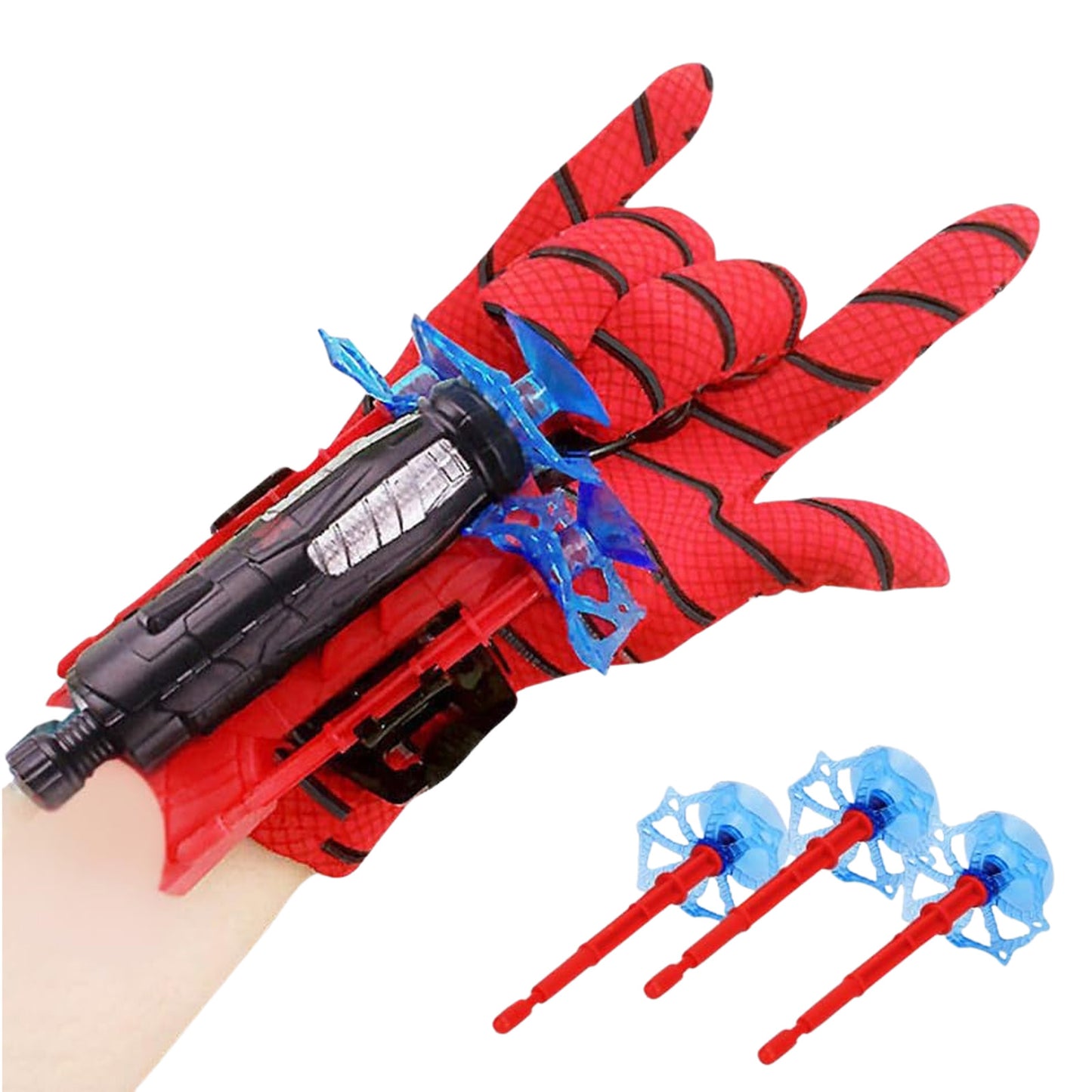 Spider Hero Web Launcher Glove Set with Dart-Shooting Toy for Kids – Adjustable Wrist Strap, Realistic Design, and Soft Foam Projectiles for Safe and Action-Packed Play