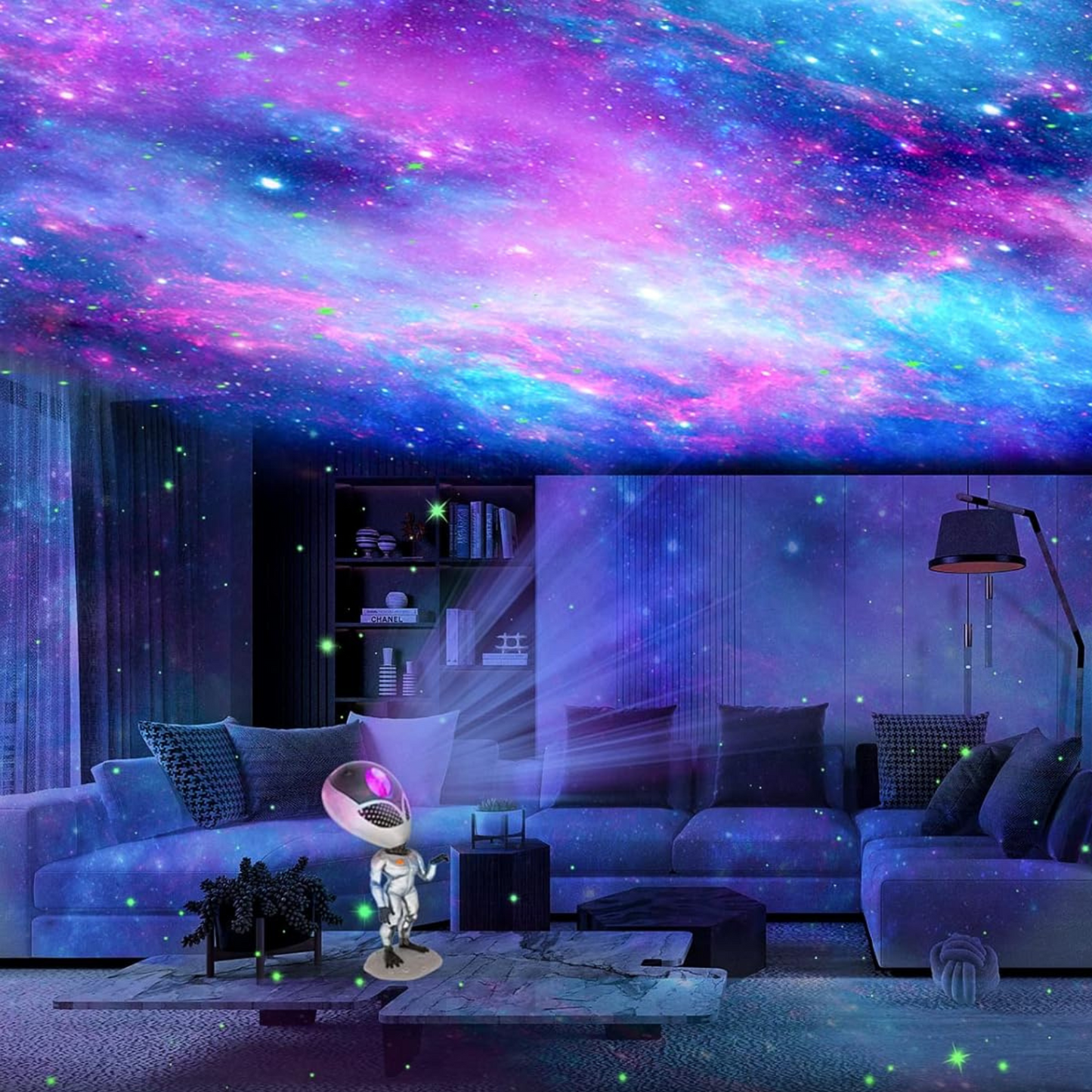 Starry Night Projector with AlienDesign, Galaxy Projector for Kids, Light Decor for Bedroom, Nebula Lamp for Room Decor, AlienProjector for Ceiling, Cute Night Lamp for Bed and Kids